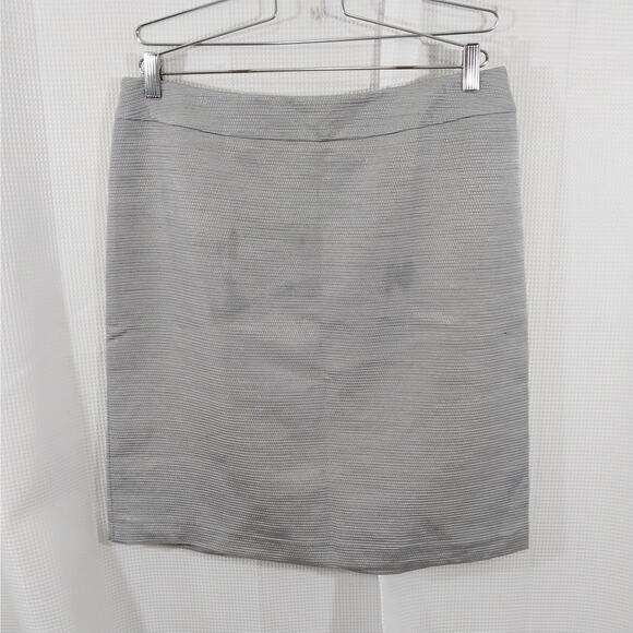 TAHARI! GLAMOROUS SILVER GRAY TEXTURED 2 PC SKIRT & JACKET, BLAZER SUIT! SZ 16 - Picture 6 of 12